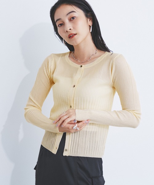 CE'E_SE'E（シーシー）の「[追加]シアーメタリックリブニットカーディガン（カーディガン/ボレロ・レディース・オフホワイト/ピンク/グレー/ブラック/ブルー系その他・FREE）」の19枚目の写真