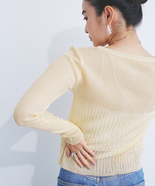 CE'E_SE'E（シーシー）の「[追加]シアーメタリックリブニットカーディガン（カーディガン/ボレロ・レディース・オフホワイト/ピンク/グレー/ブラック/ブルー系その他・FREE）」の22枚目の写真