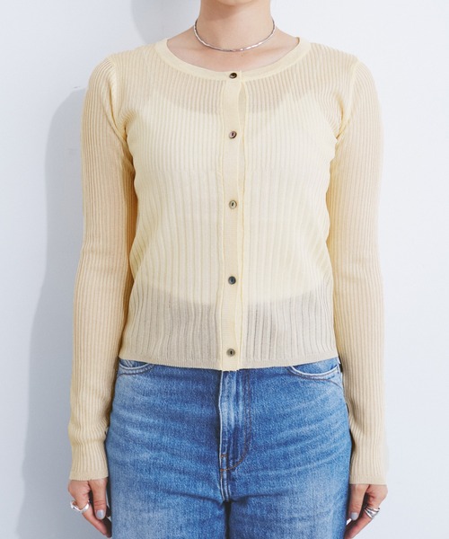 CE'E_SE'E（シーシー）の「[追加]シアーメタリックリブニットカーディガン（カーディガン/ボレロ・レディース・オフホワイト/ピンク/グレー/ブラック/ブルー系その他・FREE）」の17枚目の写真