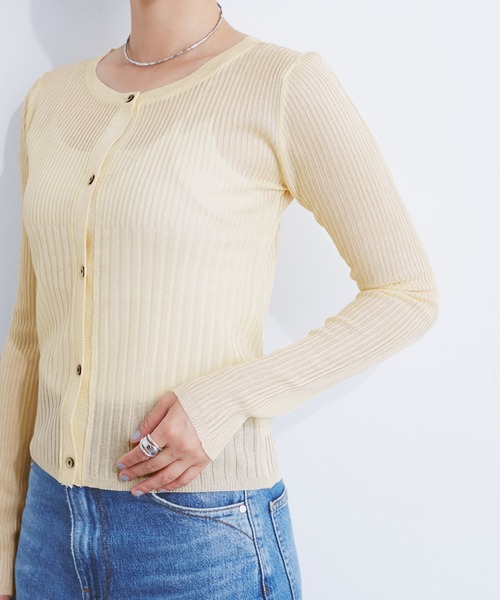 CE'E_SE'E（シーシー）の「[追加]シアーメタリックリブニットカーディガン（カーディガン/ボレロ・レディース・オフホワイト/ピンク/グレー/ブラック/ブルー系その他・FREE）」の11枚目の写真