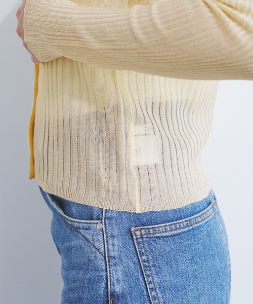 CE'E_SE'E（シーシー）の「[追加]シアーメタリックリブニットカーディガン（カーディガン/ボレロ・レディース・オフホワイト/ピンク/グレー/ブラック/ブルー系その他・FREE）」の12枚目の写真