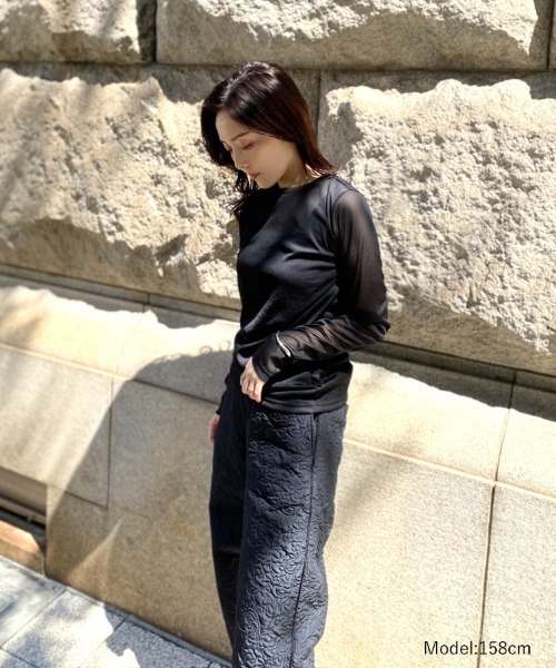 DONOBAN(ドノバン)の「シアートップス(Tシャツ/カットソー・レディース・ライトグレー/ホワイト/ブラック/ブルーグレー・ONE)」の5枚目の写真