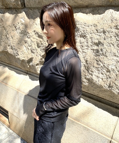 DONOBAN(ドノバン)の「シアートップス(Tシャツ/カットソー・レディース・ライトグレー/ホワイト/ブラック/ブルーグレー・ONE)」の6枚目の写真