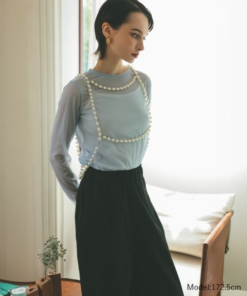 DONOBAN(ドノバン)の「シアートップス(Tシャツ/カットソー・レディース・ライトグレー/ホワイト/ブラック/ブルーグレー・ONE)」の8枚目の写真