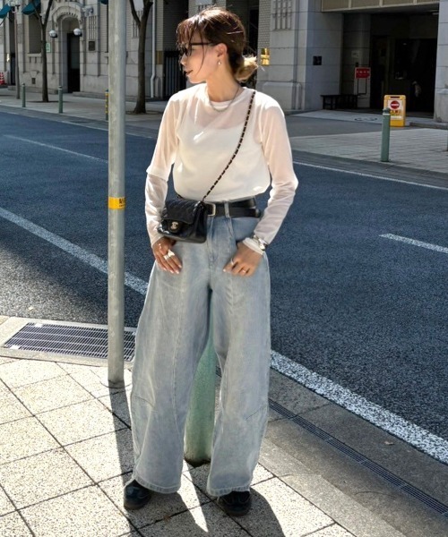 DONOBAN(ドノバン)の「シアートップス(Tシャツ/カットソー・レディース・ライトグレー/ホワイト/ブラック/ブルーグレー・ONE)」の10枚目の写真