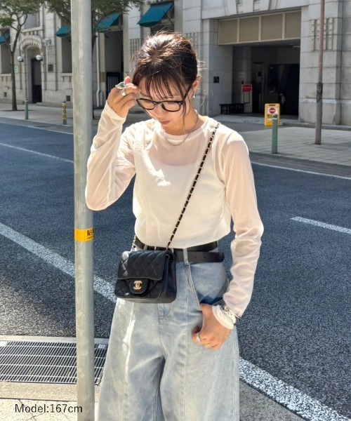 DONOBAN(ドノバン)の「シアートップス(Tシャツ/カットソー・レディース・ライトグレー/ホワイト/ブラック/ブルーグレー・ONE)」の11枚目の写真