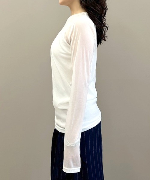 DONOBAN(ドノバン)の「シアートップス(Tシャツ/カットソー・レディース・ライトグレー/ホワイト/ブラック/ブルーグレー・ONE)」の17枚目の写真