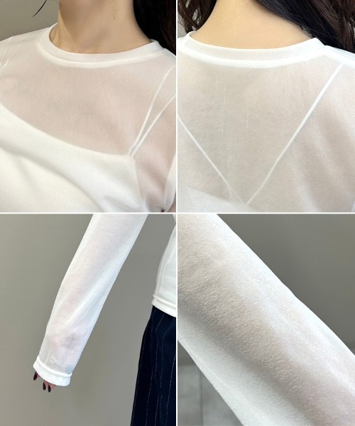 DONOBAN(ドノバン)の「シアートップス(Tシャツ/カットソー・レディース・ライトグレー/ホワイト/ブラック/ブルーグレー・ONE)」の19枚目の写真