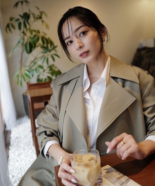 セール】ウールギャバジントレンチコート（トレンチコート）｜anuans