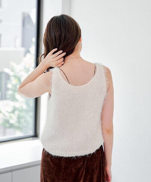 Kastane（カスタネ）の「シャギーニットベスト（Tシャツ/カットソー・レディース・アイボリー/ブラウン/ピンク・FREE）」の21枚目の写真