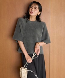 ナイロンシャギー  ハーフスリーブプルオーバー