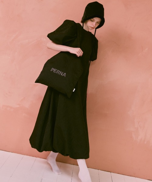 PERNA（ペルナ）の「ジャガードペルナトートバッグ（トートバッグ・レディース・ブラック/グレー・FREE）」の5枚目の写真