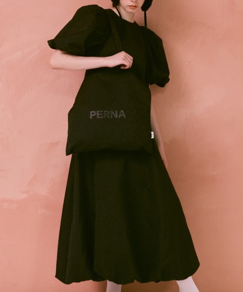 PERNA（ペルナ）の「ジャガードペルナトートバッグ（トートバッグ・レディース・ブラック/グレー・FREE）」の13枚目の写真