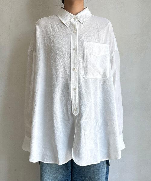 DouDou（ドゥドゥ）の「刺繍テンセルシャツ（シャツ/ブラウス・レディース・オフホワイト/ネイビー・FREE）」の10枚目の写真