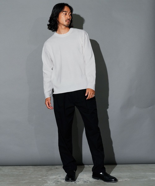 jiggys shop（ジギーズショップ）の「パフカルウォッシャブル畦ニットセーター（ニット/セーター・メンズ・ブルー系その他/ホワイト/ブラック/グレー系その他/チャコールグレー・SMALL/MEDIUM/LARGE/X-LARGE）」の17枚目の写真