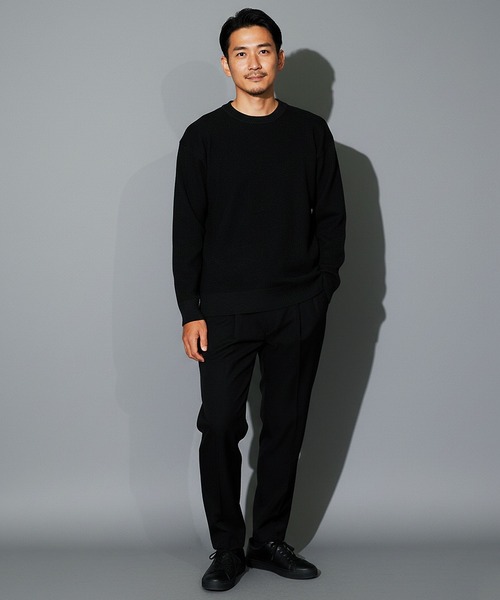 jiggys shop（ジギーズショップ）の「パフカルウォッシャブル畦ニットセーター（ニット/セーター・メンズ・ブルー系その他/ホワイト/ブラック/グレー系その他/チャコールグレー・SMALL/MEDIUM/LARGE/X-LARGE）」の7枚目の写真