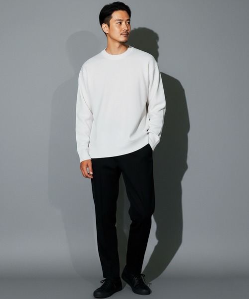 jiggys shop（ジギーズショップ）の「パフカルウォッシャブル畦ニットセーター（ニット/セーター・メンズ・ブルー系その他/ホワイト/ブラック/グレー系その他/チャコールグレー・SMALL/MEDIUM/LARGE/X-LARGE）」の6枚目の写真