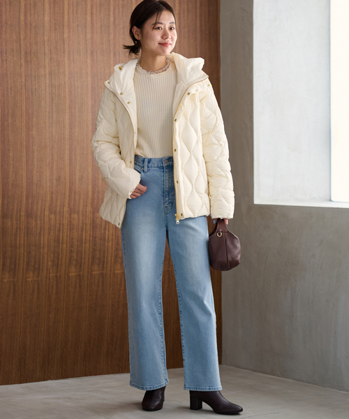 試着のみ　TAION ホワイト　キナリ　ヘチマキルト　フード　ダウンジャケット TAION（タイオン）の「別注【TAION / タイオン】ヘチマキルト