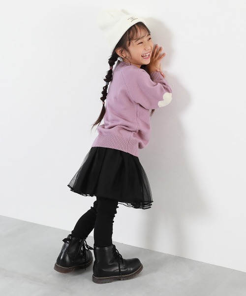 devirock（デビロック）の「洗える チクチクしない素肌ニット ハートデザイン ハイネック プルオーバー（ニット/セーター・キッズ・杢グレー/ブラック/ピンク系7/グリーン系その他2/アイボリー/ボルドー/ネイビー/ブルー系1・100cm/110cm/120cm/130cm/140cm/150cm/160cm）」の11枚目の写真