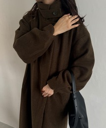 junoah | オーバーサイズハイネックコクーンスリーブロングコート(ステンカラーコート)
