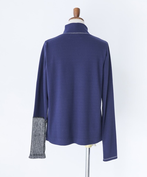n'OrLABEL(ノアールレーベル)の「ラメ切り替えハイネックリブカットソー(Tシャツ/カットソー・レディース・ネイビー/杢グレー/アイボリー・3L/L~LL/S~M)」の16枚目の写真