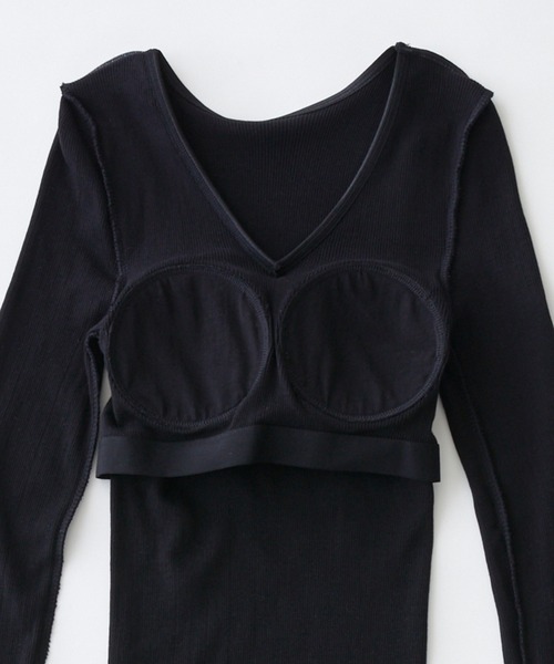 PALM(パーム)の「PALM22RIB VNECK BRA LSP/O(Tシャツ/カットソー・レディース・ブラック/ベージュ/カーキ・FREE)」の17枚目の写真