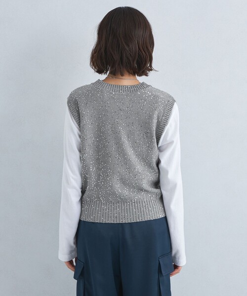 H beauty&youthスパンコールショートベスト H BEAUTY&YOUTH UNITED ARROWS（エイチビューティーアンドユース