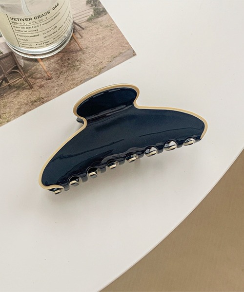 BAYBLO（ベイブロ）の「(SB)韓国風 ニュアンス バンス ヘアクリップ（バレッタ/ヘアクリップ・レディース・ネイビー/アイボリー/ブラック/ライトベージュ/ピンクベージュ・ONE SIZE）」の8枚目の写真