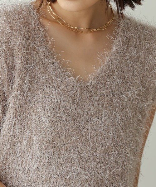 Bou Jeloud（ブージュルード）の「ダンスフェザーVネックベスト（ベスト・レディース・チャコールグレー/ブラウン・38）」の16枚目の写真