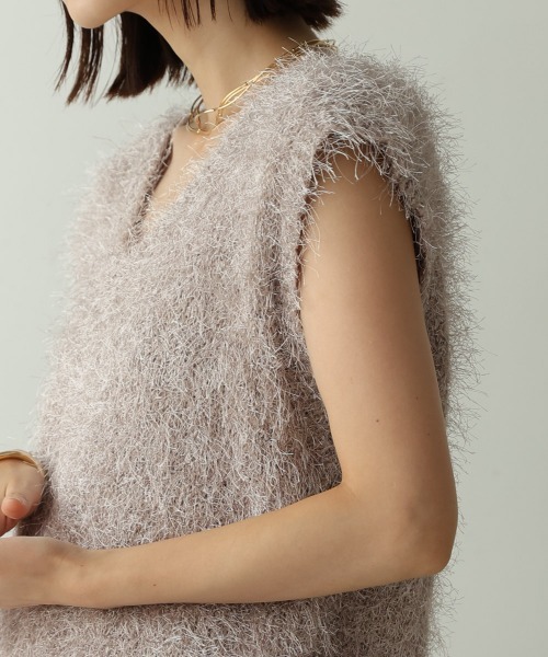 Bou Jeloud（ブージュルード）の「ダンスフェザーVネックベスト（ベスト・レディース・チャコールグレー/ブラウン・38）」の17枚目の写真