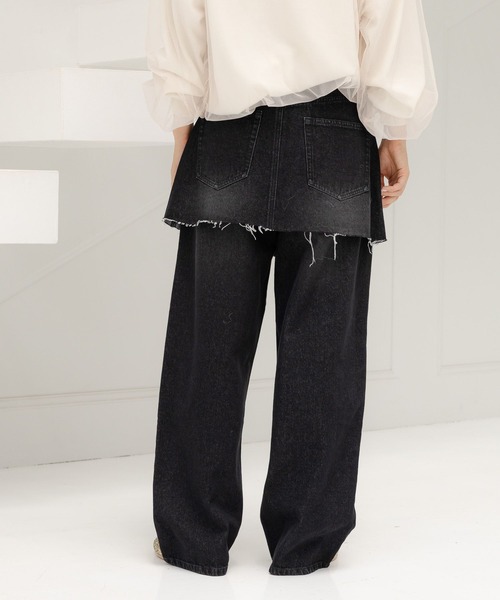 LAKOLE(ラコレ)の「スカートレイヤーデニムパンツ / 134486(デニムパンツ・レディース・ブラック/ブルー・SMALL/MEDIUM)」の13枚目の写真