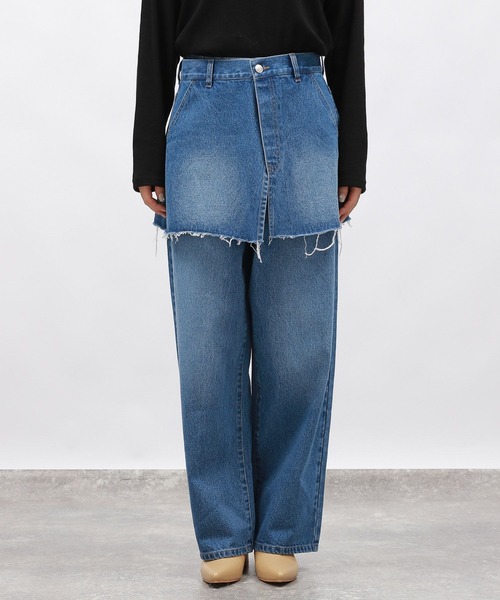 LAKOLE(ラコレ)の「スカートレイヤーデニムパンツ / 134486(デニムパンツ・レディース・ブラック/ブルー・SMALL/MEDIUM)」の22枚目の写真