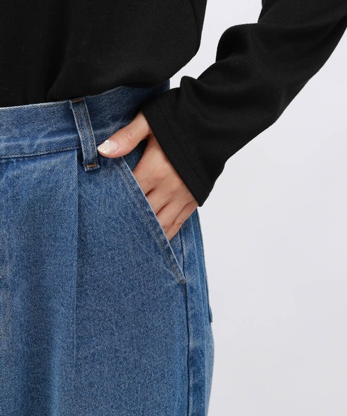 LAKOLE(ラコレ)の「スカートレイヤーデニムパンツ / 134486(デニムパンツ・レディース・ブラック/ブルー・SMALL/MEDIUM)」の9枚目の写真