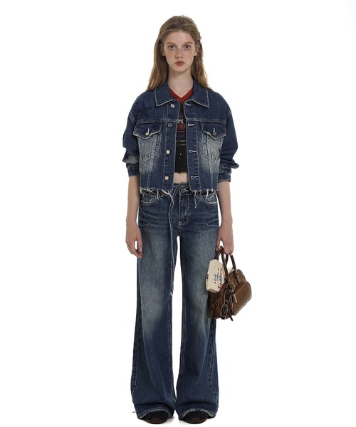 NEW【Sea NEW YORK】手編みモチーフ☆こだわり デニムジャケット SUMMER SALE】【STORY10月号掲載】SOMETHING×mk PEARL DENIM