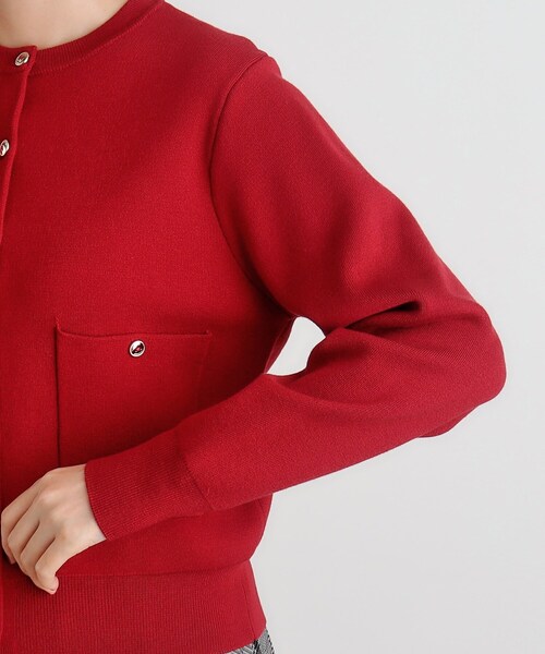 grove（グローブ）の「【毛玉軽減】ゴールドボタンクルーネックカーディガン（カーディガン/ボレロ・レディース・ナチュラル/ブラック/ワインレッド・02/03/01/04/05）」の21枚目の写真