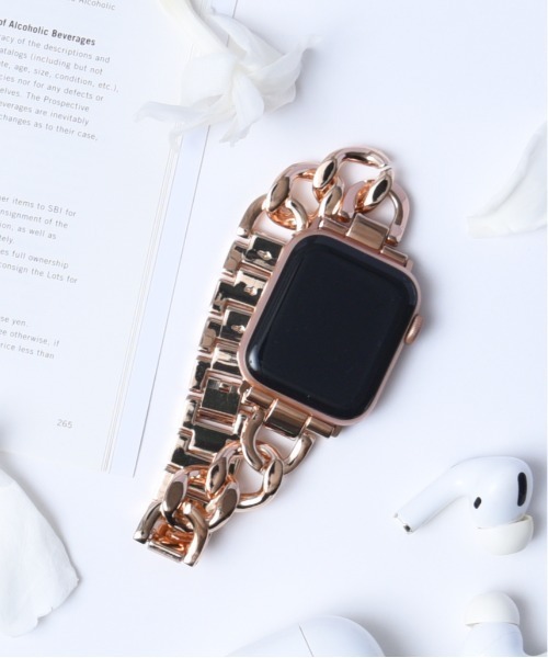 CALIFORNIA OUTFITTERS（カリフォルニア アウトフィッターズ）の「3-9B33 Apple Watch Band アップルウォッチ バンド チェーン ベルト 38mm 40mm 41mm（デジタル腕時計・レディース・ブラック/シルバー/ピンクゴールド/ゴールド・38/41）」の2枚目の写真