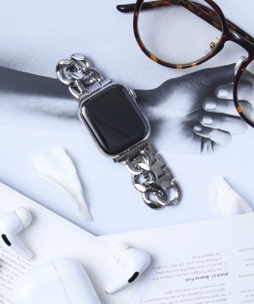 CALIFORNIA OUTFITTERS（カリフォルニア アウトフィッターズ）の「3-9B33 Apple Watch Band アップルウォッチ バンド チェーン ベルト 38mm 40mm 41mm（デジタル腕時計・レディース・ブラック/シルバー/ピンクゴールド/ゴールド・38/41）」の4枚目の写真