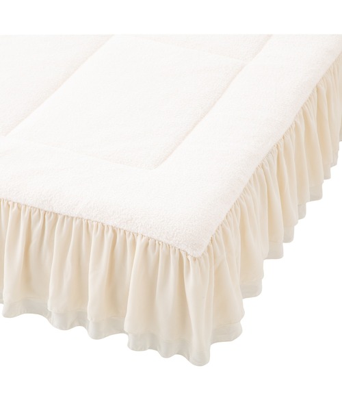 【セール】WARMY ホワモコ フリル ベッドパッド セミダブル アイボリー(寝具)|Francfranc(フランフラン)