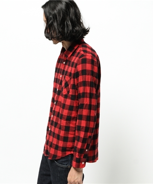 WEGO（ウィゴー）の「WEGO/ブロックチェックネルシャツ（シャツ/ブラウス・メンズ・レッド・MEDIUM/LARGE）」の2枚目の写真