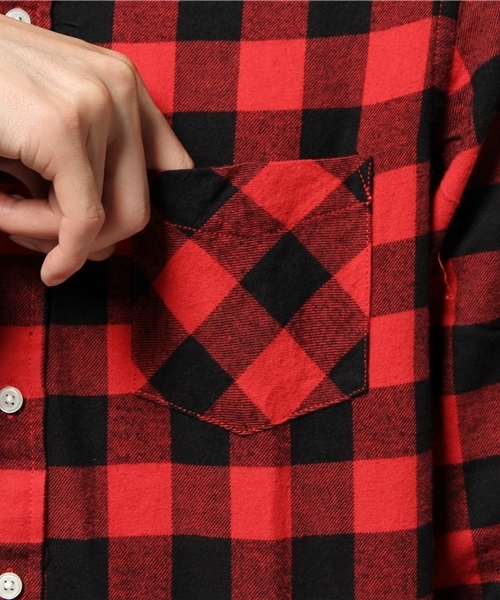 WEGO（ウィゴー）の「WEGO/ブロックチェックネルシャツ（シャツ/ブラウス・メンズ・レッド・MEDIUM/LARGE）」の6枚目の写真