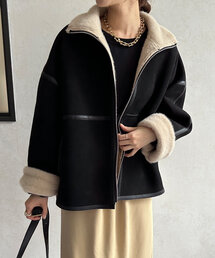 DouDou | フェイクムートンハーフコート(その他アウター)