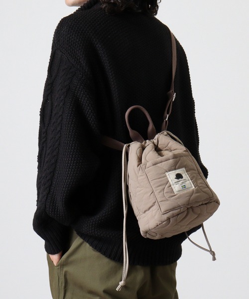 SCANDINAVIAN FOREST（スカンジナビアン・フォレスト）の「SCANDINAVIAN FOREST　ウェーブキルト2WAY巾着ショルダー（ショルダーバッグ・レディース・グレイッシュベージュ/ブラック/カーキ・FREE）」の9枚目の写真