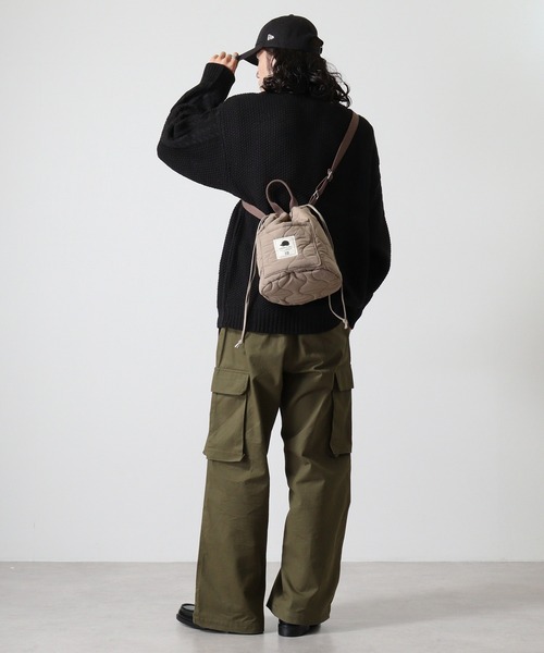 SCANDINAVIAN FOREST（スカンジナビアン・フォレスト）の「SCANDINAVIAN FOREST　ウェーブキルト2WAY巾着ショルダー（ショルダーバッグ・レディース・グレイッシュベージュ/ブラック/カーキ・FREE）」の8枚目の写真