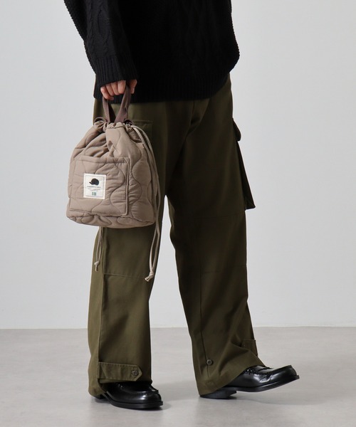 SCANDINAVIAN FOREST（スカンジナビアン・フォレスト）の「SCANDINAVIAN FOREST　ウェーブキルト2WAY巾着ショルダー（ショルダーバッグ・レディース・グレイッシュベージュ/ブラック/カーキ・FREE）」の7枚目の写真