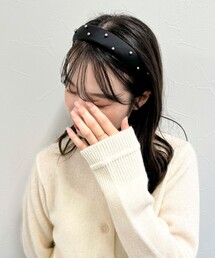 fredy emue | メタルパールブラックサテンカチューシャ(カチューシャ)