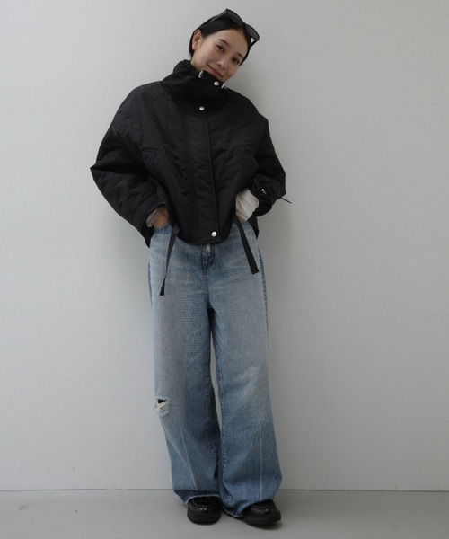 y/m by 村岡美里（イムバイムラオカミサト）の「ワッシャータフタ縦キルトジャケット（その他アウター・レディース・アイボリー/ブラック・FREE）」の11枚目の写真