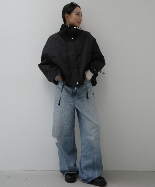 y/m by 村岡美里（イムバイムラオカミサト）の「ワッシャータフタ縦キルトジャケット（その他アウター・レディース・アイボリー/ブラック・FREE）」の12枚目の写真