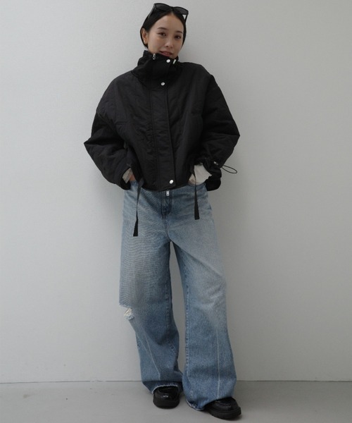 y/m by 村岡美里（イムバイムラオカミサト）の「ワッシャータフタ縦キルトジャケット（その他アウター・レディース・アイボリー/ブラック・FREE）」の13枚目の写真