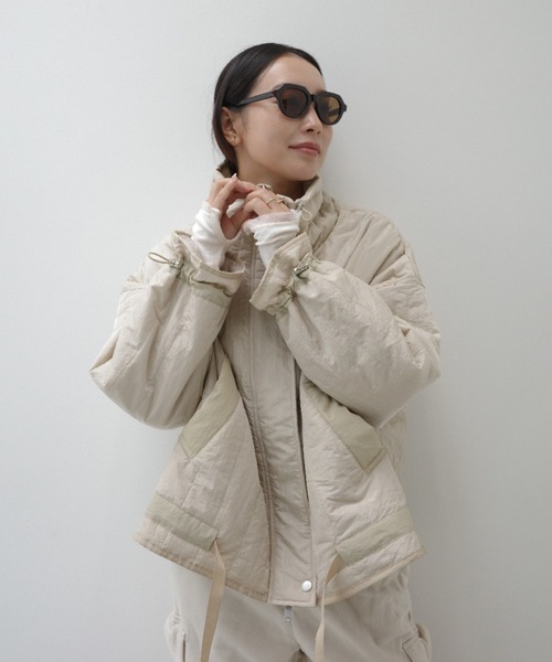y/m by 村岡美里（イムバイムラオカミサト）の「ワッシャータフタ縦キルトジャケット（その他アウター・レディース・アイボリー/ブラック・FREE）」の18枚目の写真