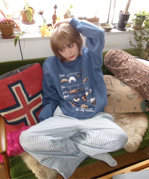 shesame（シーセム）の「Assortment graphic sweat（スウェット・レディース・ネイビー/ブラウン/ブルー/オートミール/杢グレー/グレー系その他・MEDIUM/LARGE）」の19枚目の写真